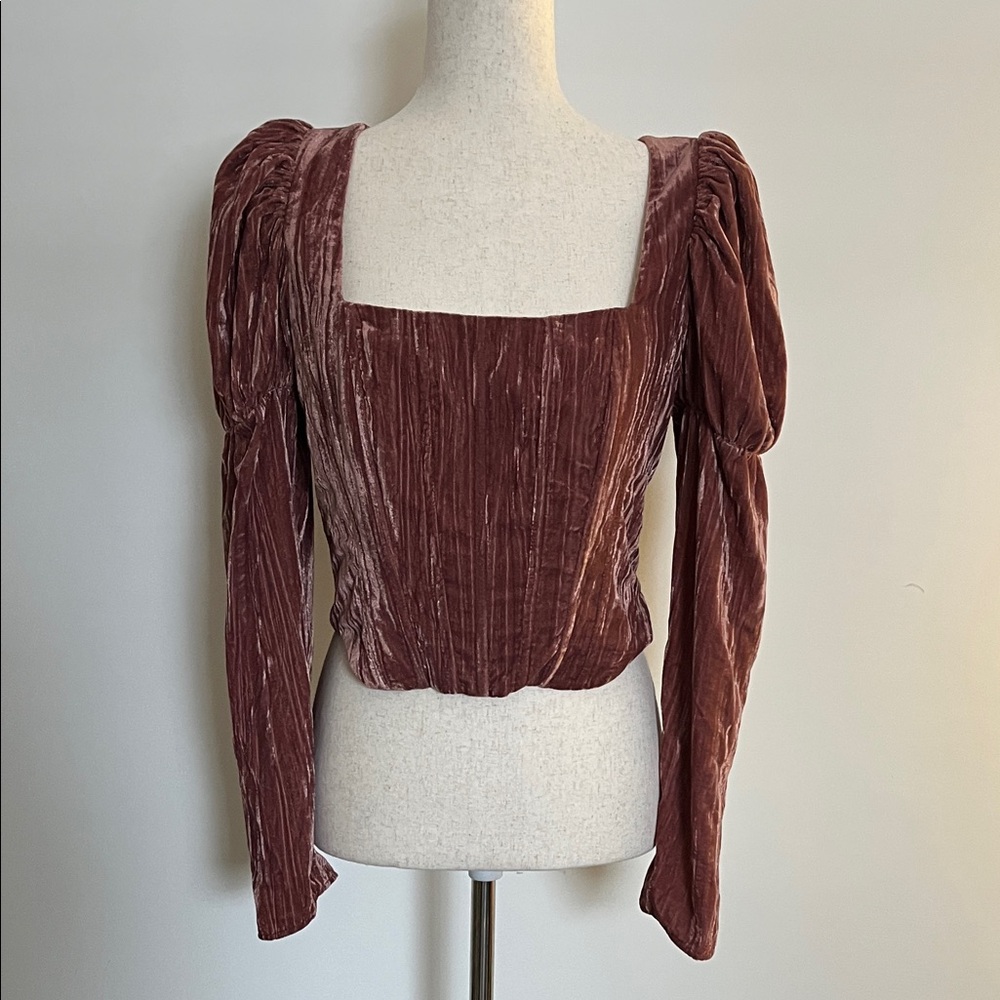 Elegant Velvet Square Neck Top